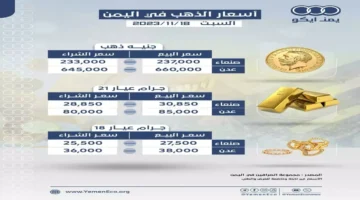 فجوة سعرية جنونية.. أسعار الذهب في اليمن تسجل فروقاً قياسية بين المحافظات دفعة واحدة